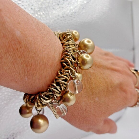Kenneth Cole New York Gold Tone Stretch Beaded Bracelet - Picture 5 of 5
